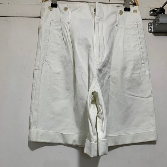 VINTAGE RALPH LAUREN HIGH WAIST SUSPENDER BRACES DENIM SHORTS SIZE 8 - Picture 6 of 10